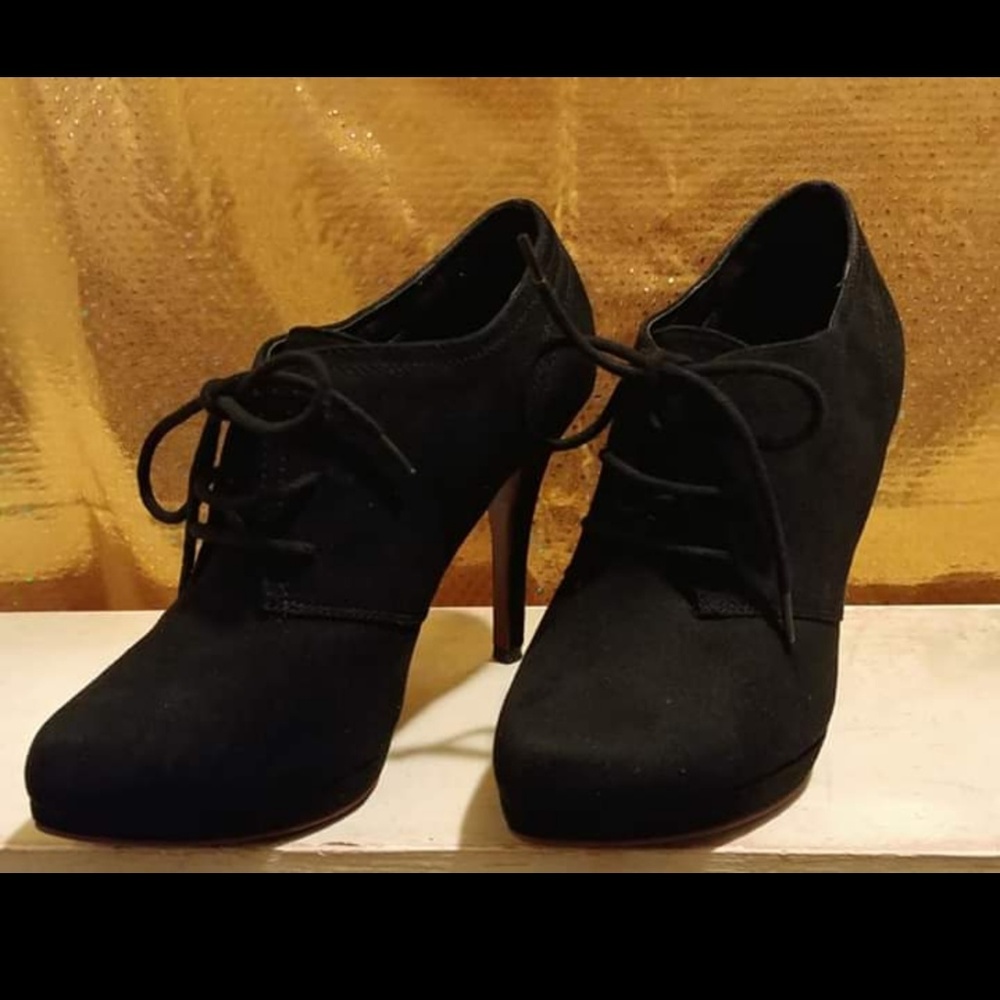 Black suede booties